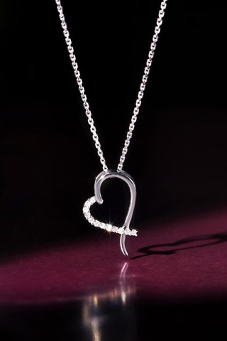 Pendentif Tender Heart - Or blanc et diamants