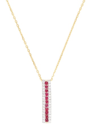 Pendentif Kanya - Or jaune, diamants et rubis