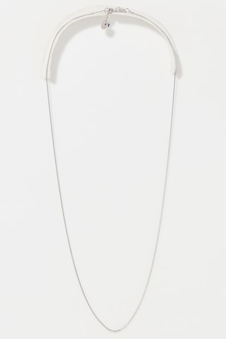 Pendentif Virgule - 
Or blanc, diamants et saphir