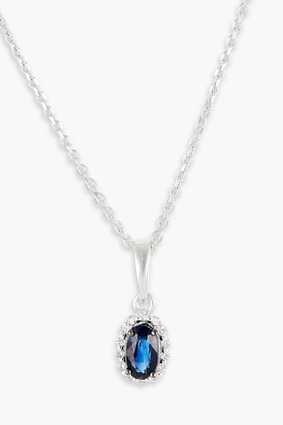 Pendentif Magnifique Saphir - 
Or blanc, saphir et diamants