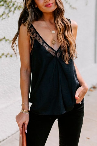 Camisola de alças Preto