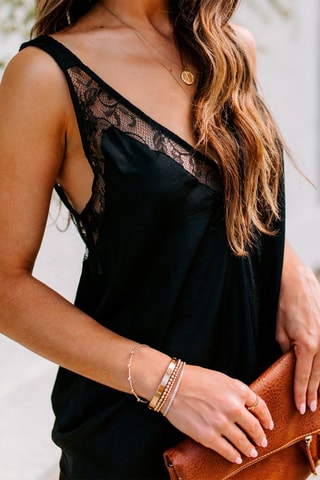 Camisola de alças Preto