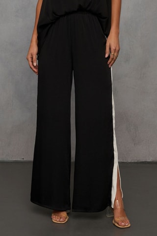 Calças wide legs - Preto e branco