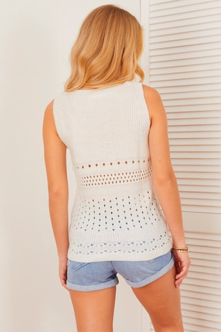 Top de lã Branco