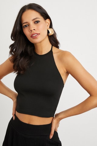 Crop top Preto