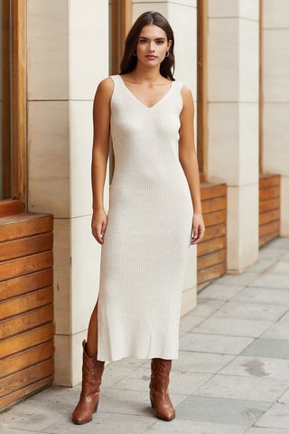 Vestido em lã Bege