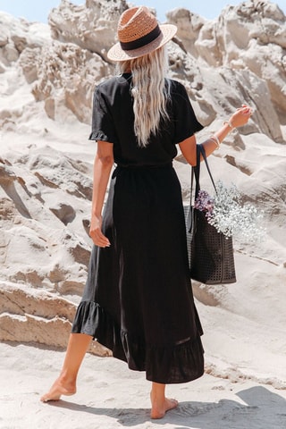 Vestido-camisa Preto