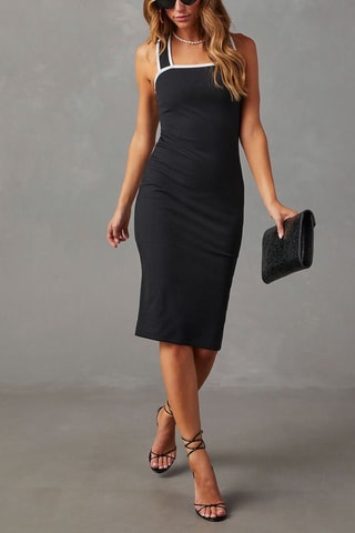 Vestido justo midi Preto
