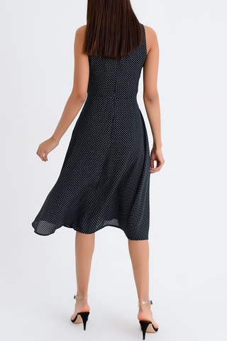 Vestido aos folhos Preto e branco