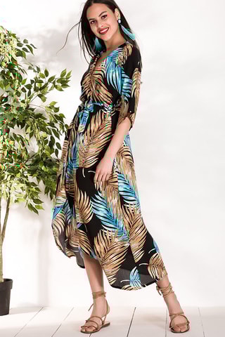 Vestido estilo quimono Preto