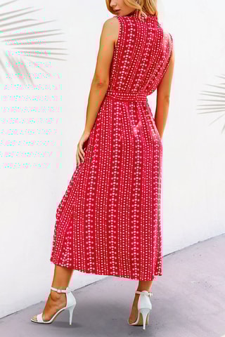 Vestido-camisa Fúcsia e cru