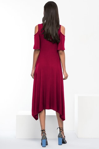 Vestido assimétrico Bordô