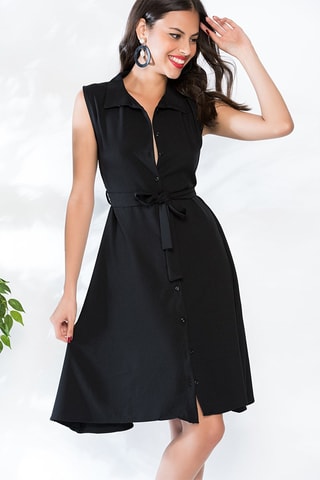 Vestido-camisa Preto