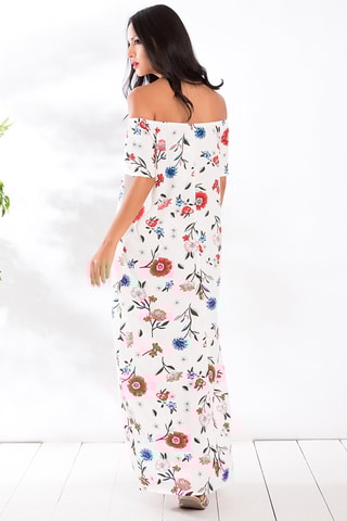 Vestido comprido Cru e vermelho