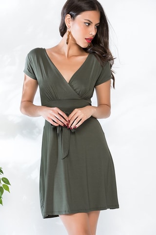 Vestido estilo patinadora Caqui