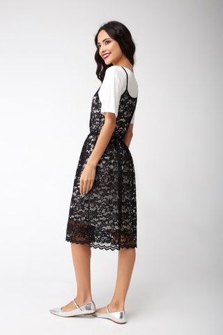 Vestido efeito ilusório Preto e branco