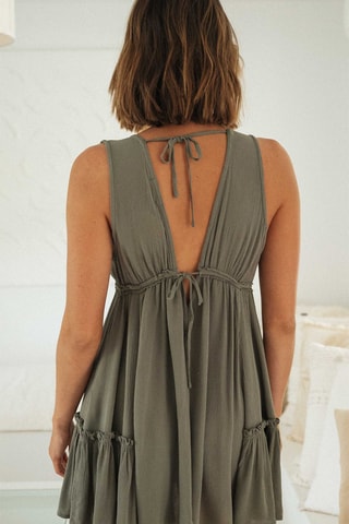 Vestido estilo patinadora Caqui