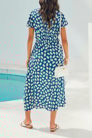 Vestido comprido Azul e branco