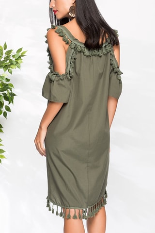 Vestido direito - Caqui