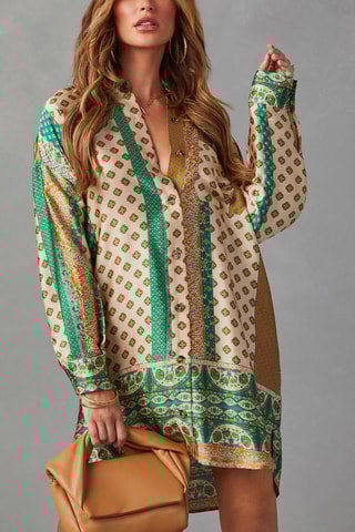 Vestido-camisa - Bege