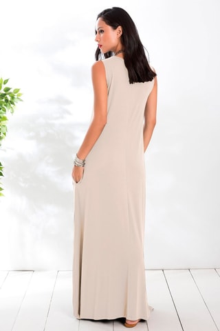 Vestido comprido Bege