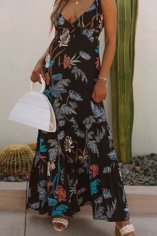 Vestido comprido - Preto e azul