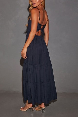 Vestido comprido - Azul-marinho