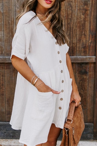 Vestido direito - Cru