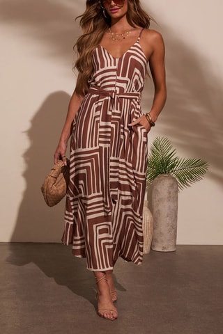 Vestido comprido - Castanho