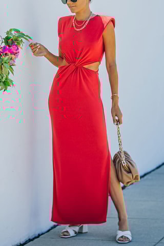 Vestido comprido - Coral