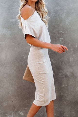 Vestido justo - Bege