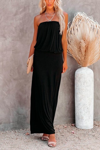  Vestido comprido corpete Preto 