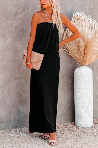  Vestido comprido corpete Preto 