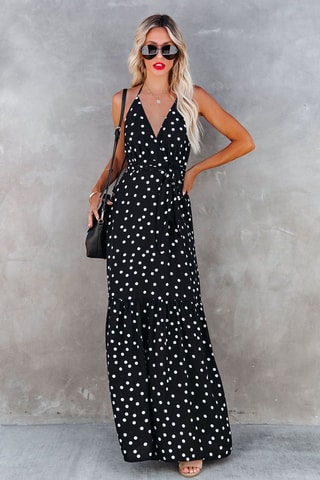 Vestido comprido Preto e branco