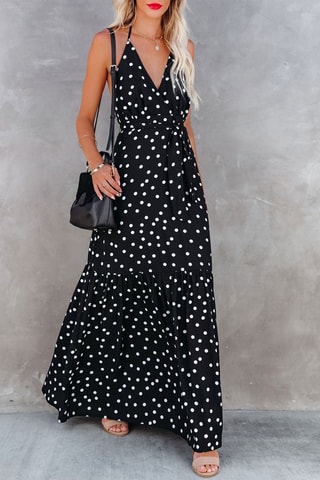 Vestido comprido Preto e branco