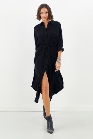 Vestido-camisa Preto