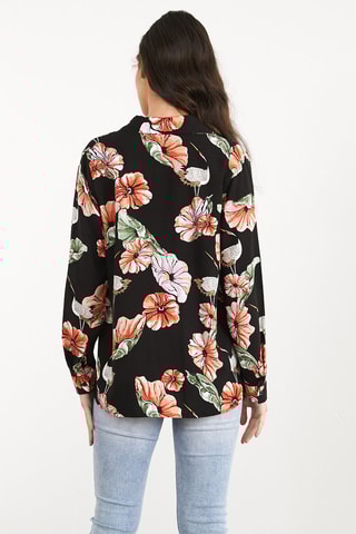 Camisa florida Preto