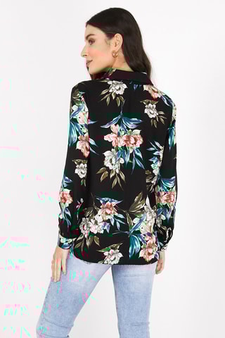 Camisa florida Preto