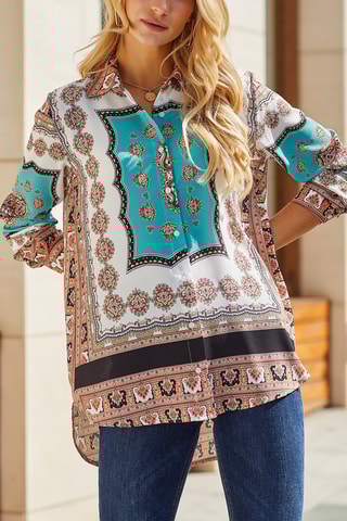 Camisa Cru e turquesa