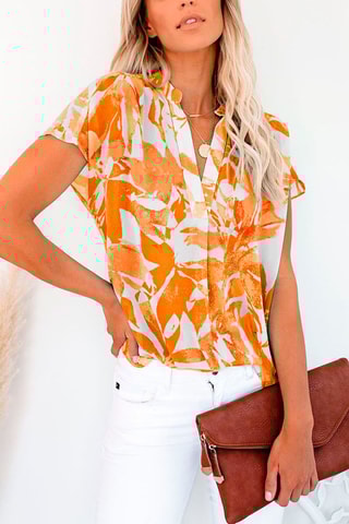 Camisa Laranja e cru