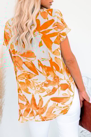 Camisa Laranja e cru
