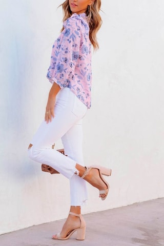 Blusa Rosa e azul