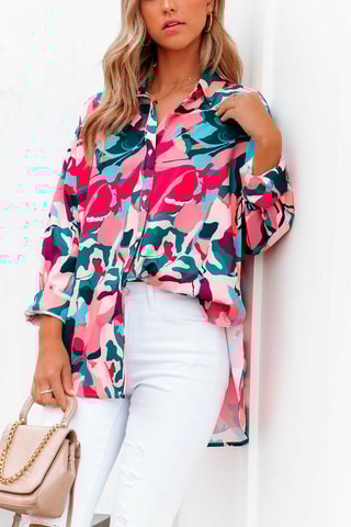 Camisa Rosa e azul pato