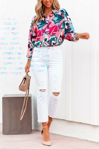 Camisa Rosa e azul pato