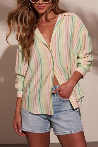 Camisa - Rosa e verde