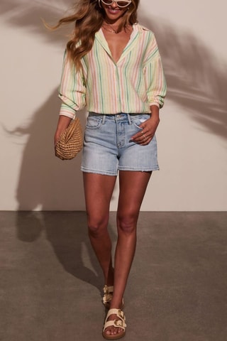 Camisa - Rosa e verde