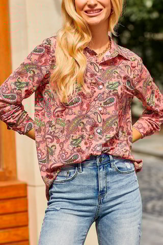 Camisa Rosa e caqui