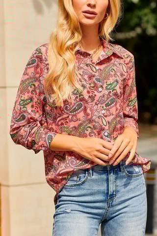 Camisa Rosa e caqui