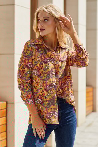 Camisa Mostarda e vermelho