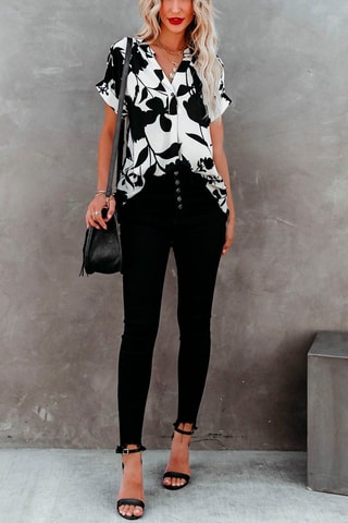 Blusa Branco e preto